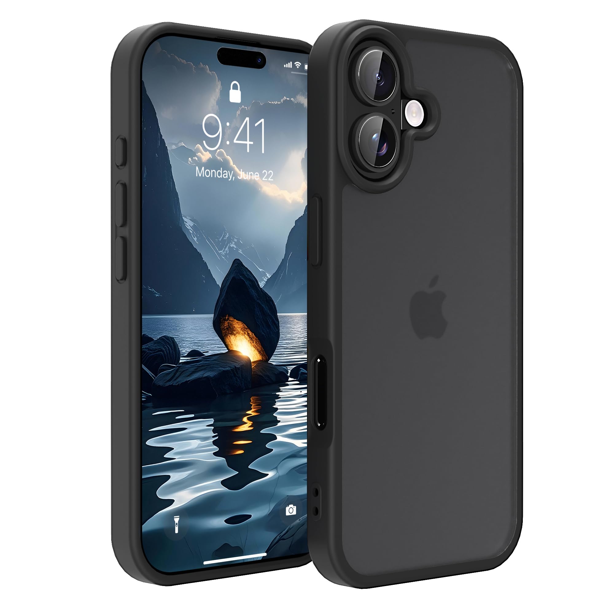 PinLiSheng iPhone 16ケース 半透明 全面保護 いPhone…
