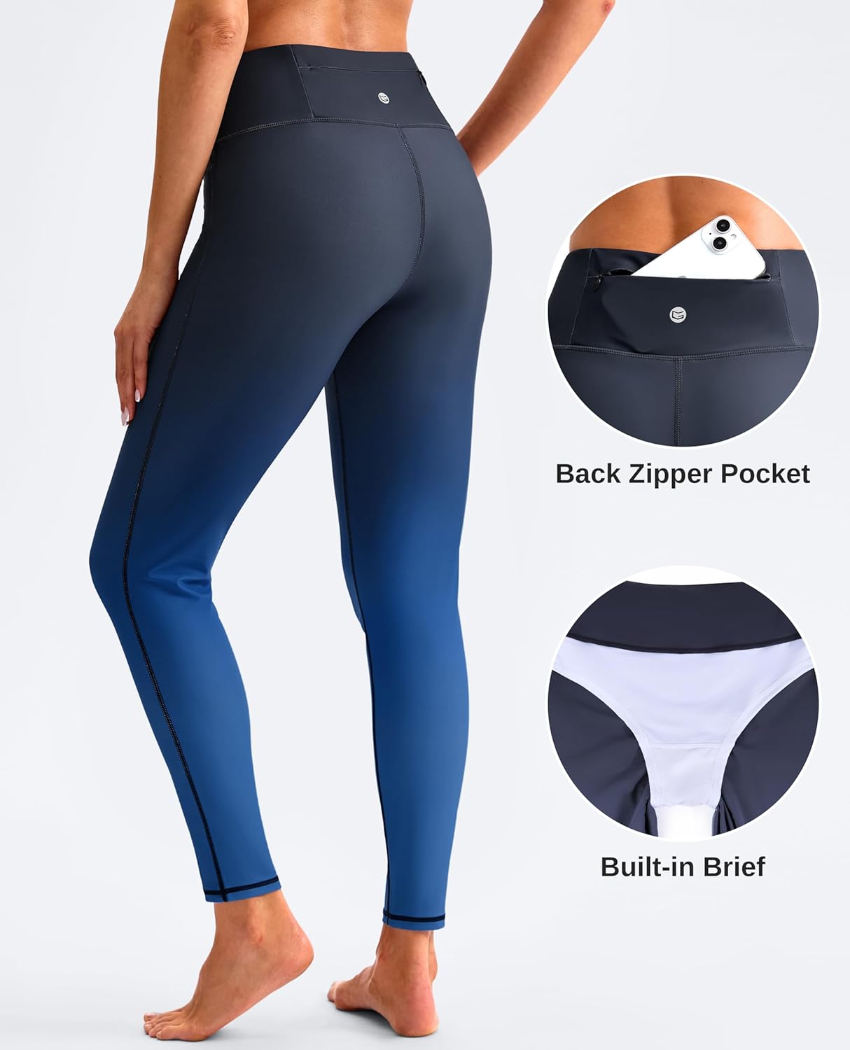 G Gradual Swim Pants for Women with Zipper Pocket UPF 50+ Quick Dry High Waisted Swimming Leggings Long Rash Guard Bottoms - Image 4
