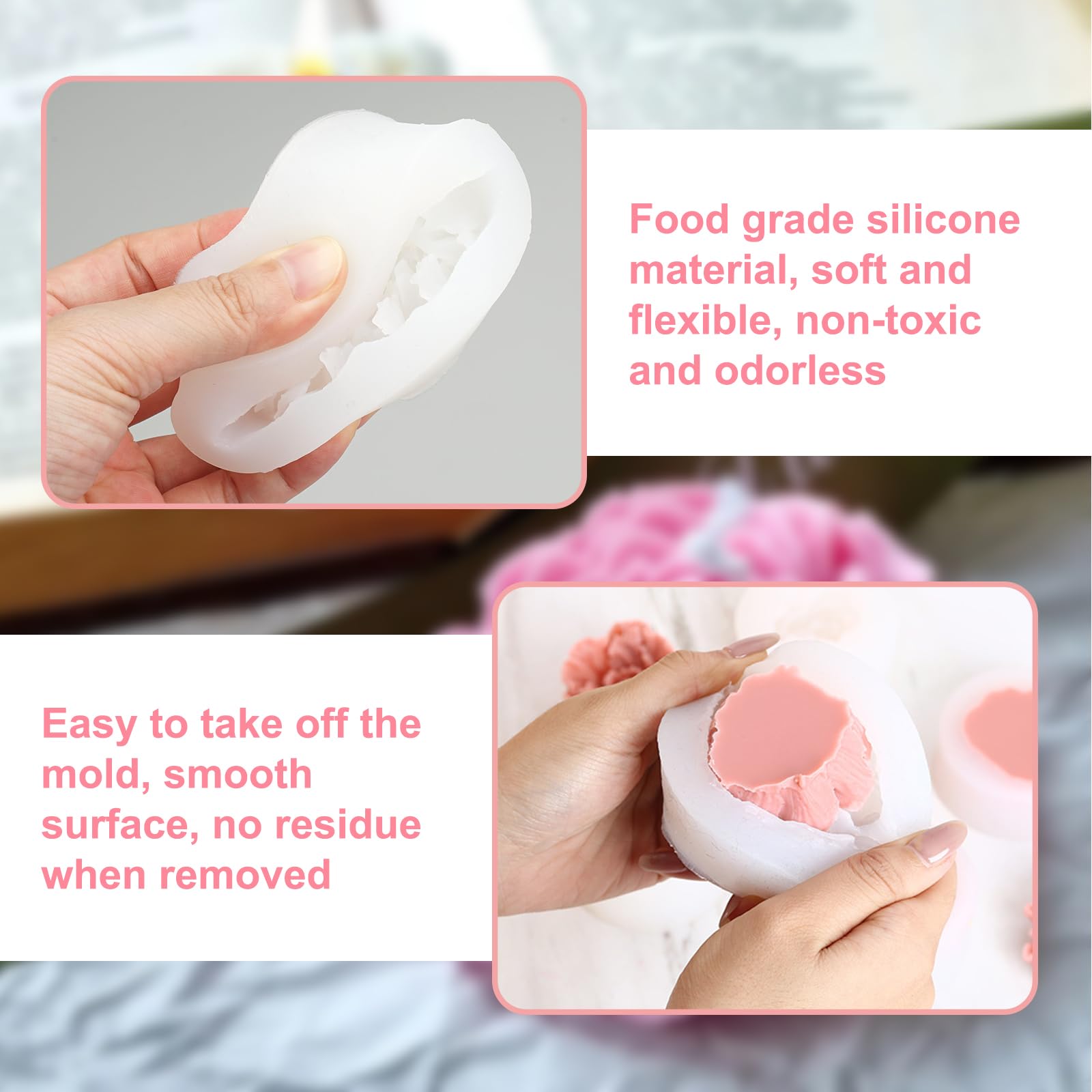 4 Stampi In Silicone Per Pasqua - Coniglietti 3D, Angelo, Castello, Per Candele, Saponi E Decorazioni - Foto 11
