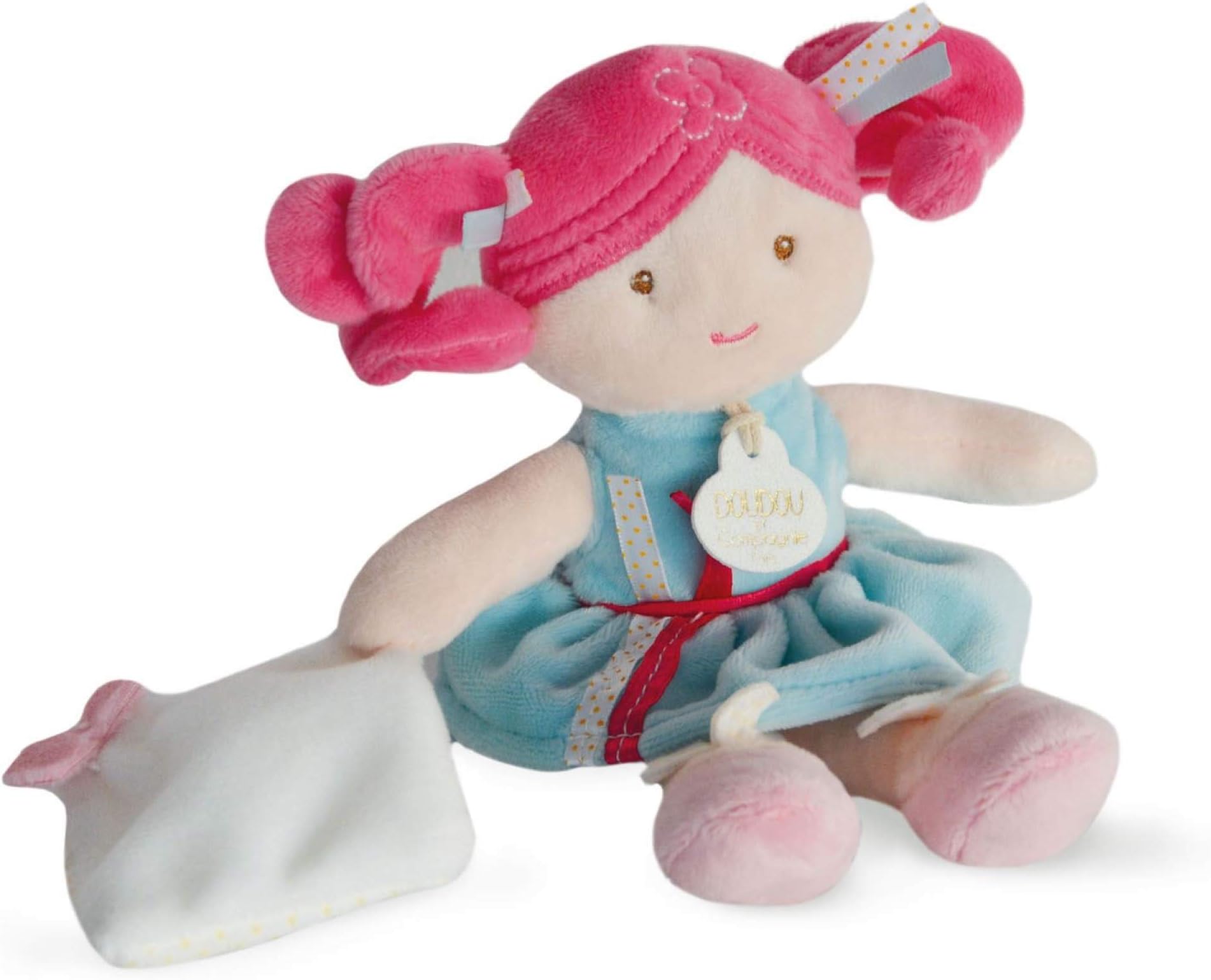 Doudou et Compagnie DC3678 21cm Plush Doll with Swing - Blue
