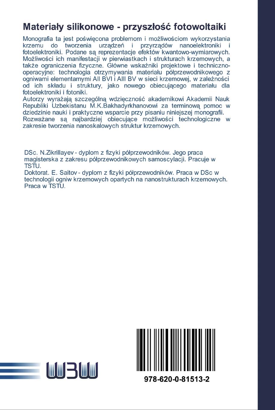 Materiały silikonowe - przyszłość fotowoltaiki: Technologia nanoklastrów na bazie krzemu jako obiecuj¿cy materia¿ dla fotowoltaiki