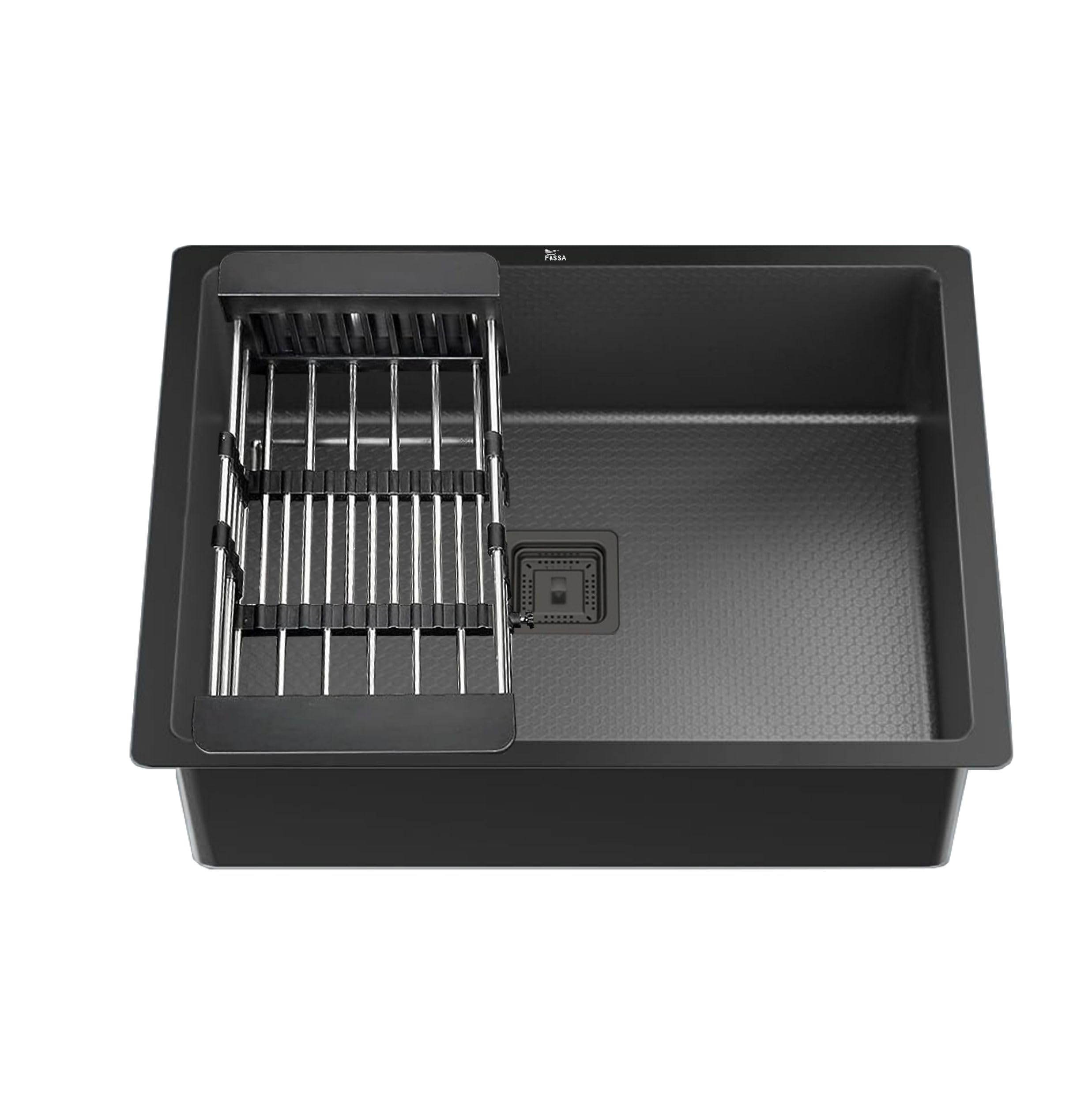Fossa 21"x18"x09" Single Bowl Honeycomb Embossed Handmade Kitchen Sink with Black Nano Coating, Stainless Steel Sink (Black) (B0CRKTZNLB) Amazon Price History, Amazon Price Tracker
