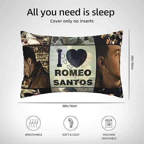 Miniatura 3 de GODARM Romeo Music Santos - Fundas de almohada de felpa de doble cara con gráficos vintage, funda de cojín cuadrada de 20 x 30 pulgadas