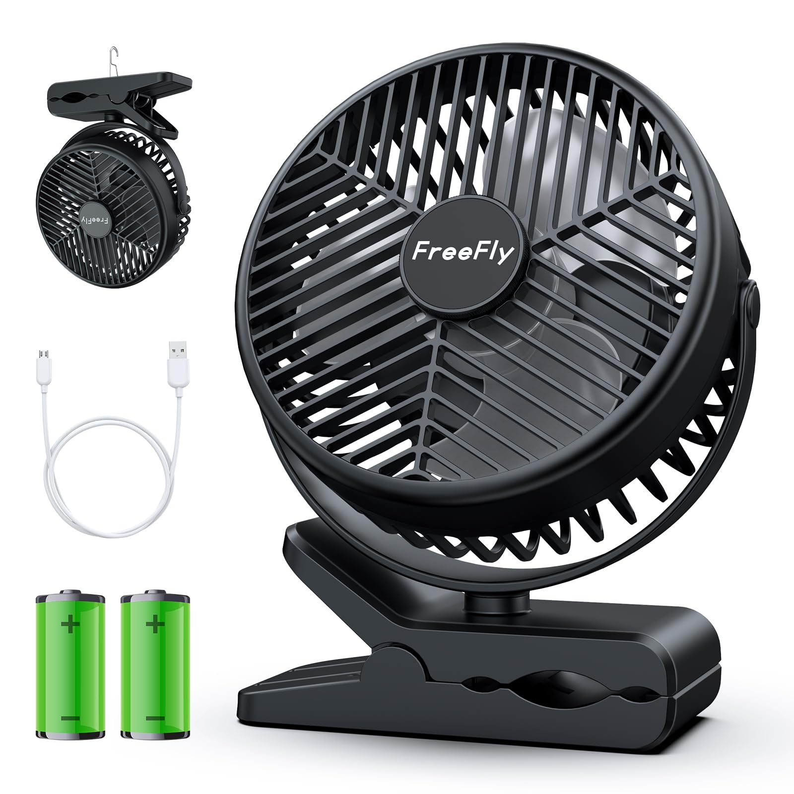 Amazon.co.jp: 【10000mAh電池内蔵】FreeFly 充電式クリップ扇風機