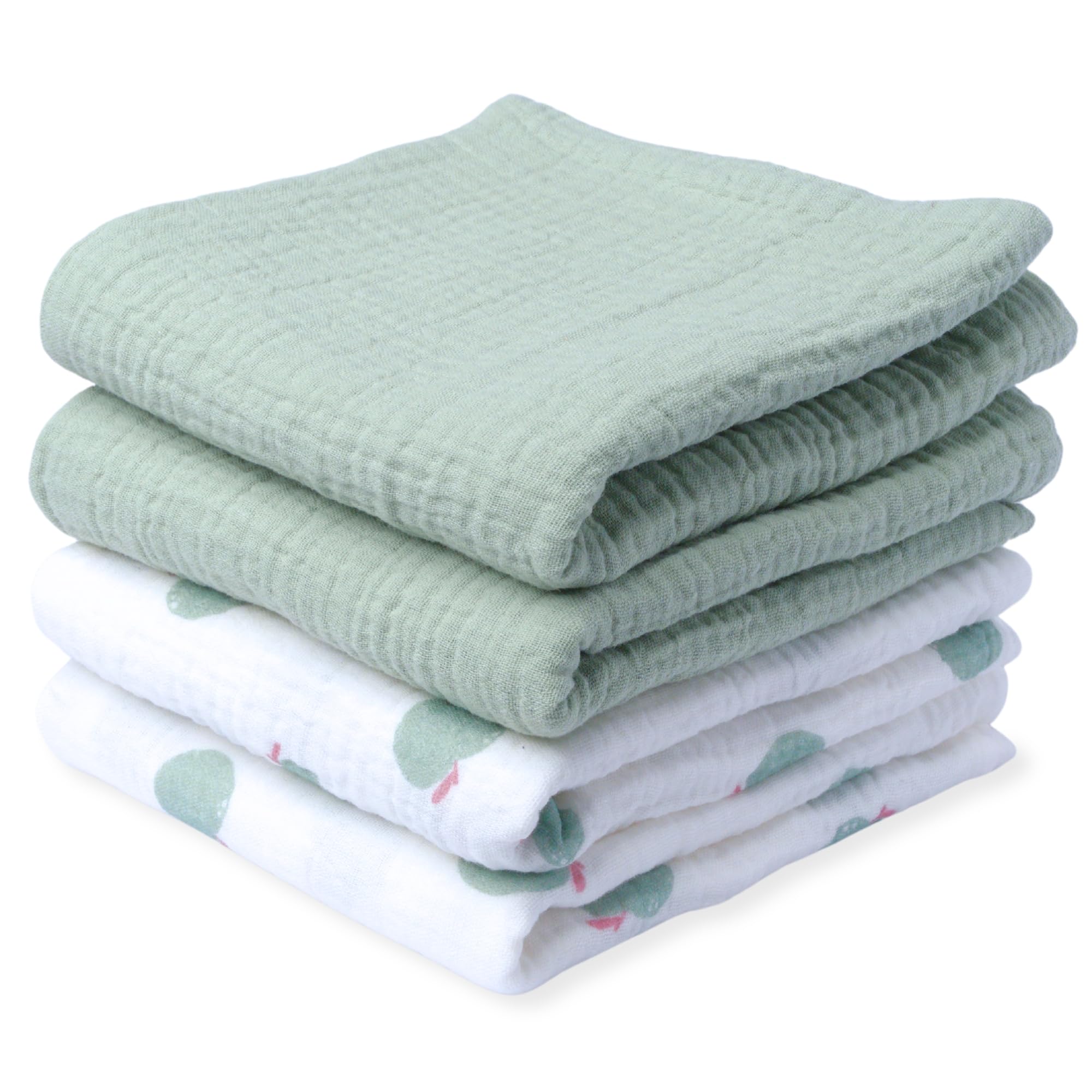 tiny ton Baby Mulltücher | Spucktücher – 100% GOTS Bio-Baumwolle, 4er-Set (60x60 cm), weich, saugfähig & atmungsaktiv. Vielseitige Spucktücher – zum Kuscheln, Reinigen & Abdecken
