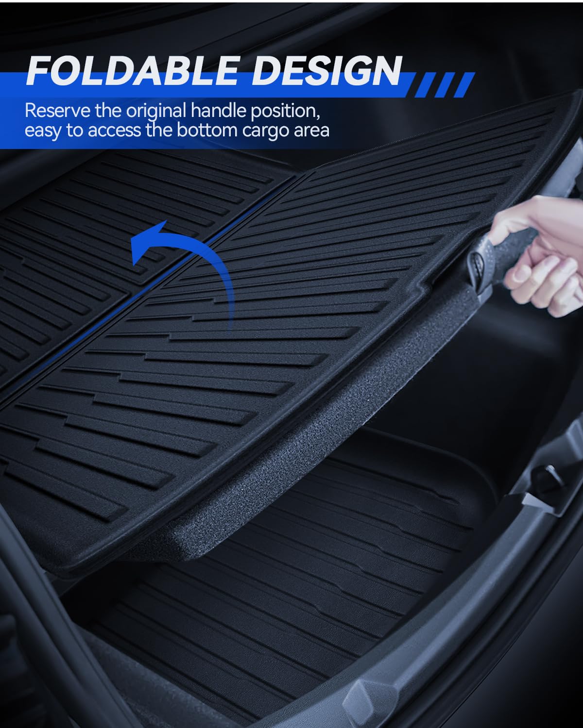 Tapis de Coffre pour Tesla Model Y 2025-2026 Juniper Tapis de Protection arrière en élastomère thermoplastique Toutes Saisons Antidérapant et imperméable Accessoires Tesla Model Y 2025-2026