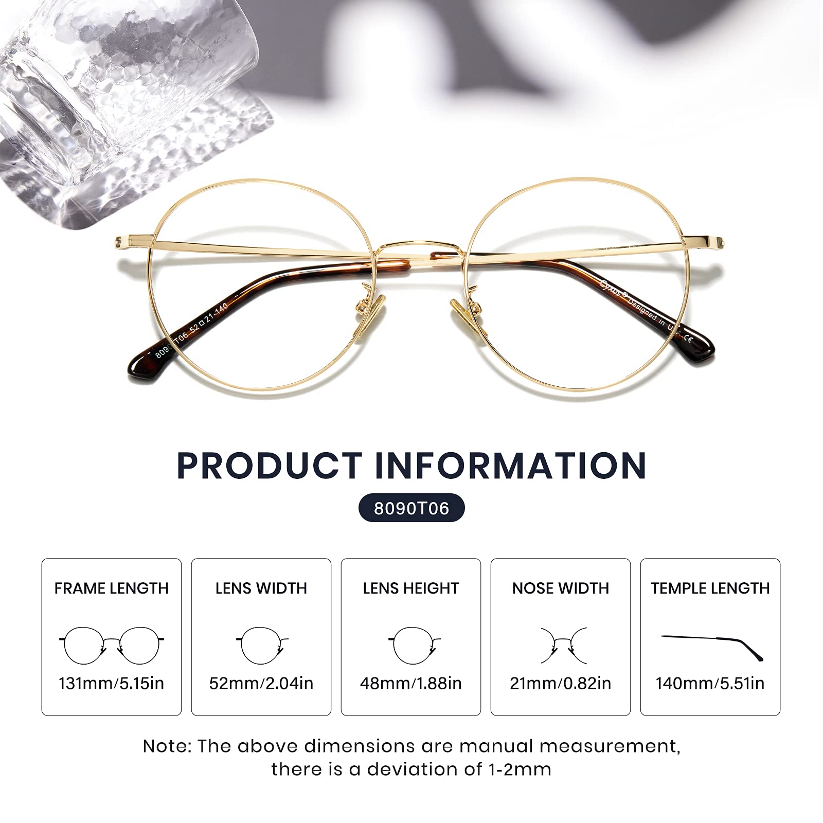 Cyxus Occhiali Luce Blu Uomo Donna Leggero Occhiali Da Computer Retrò Occhiali Anti Mal di Testa Affaticamento Degli Occhi 403B019