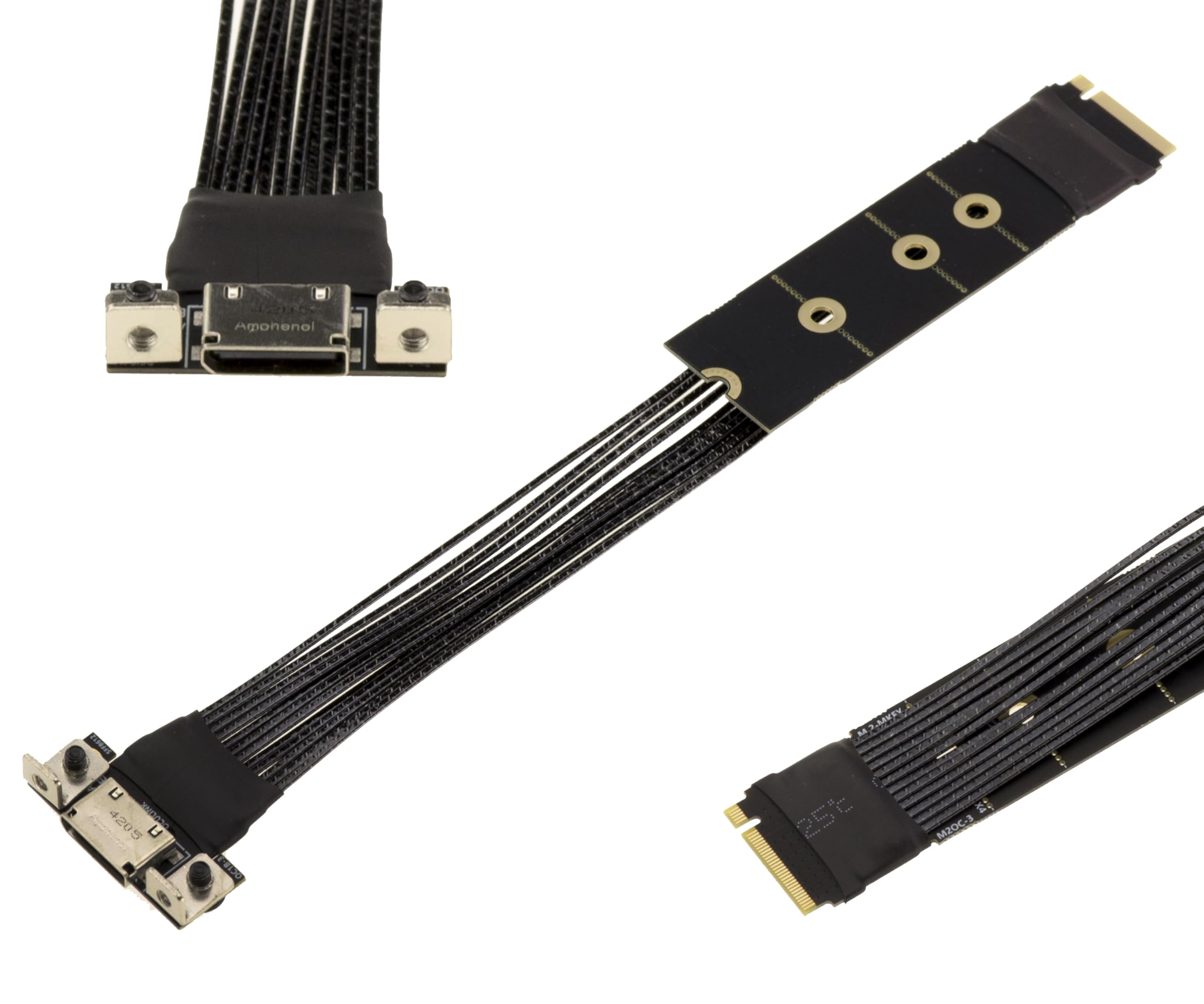 KALEA-INFORMATIQUE Adapter for M2 NVMe M Key Port to Oculink SFF-8612 PCIe 4.0 Compatible with 64 GT/s Bandwidth