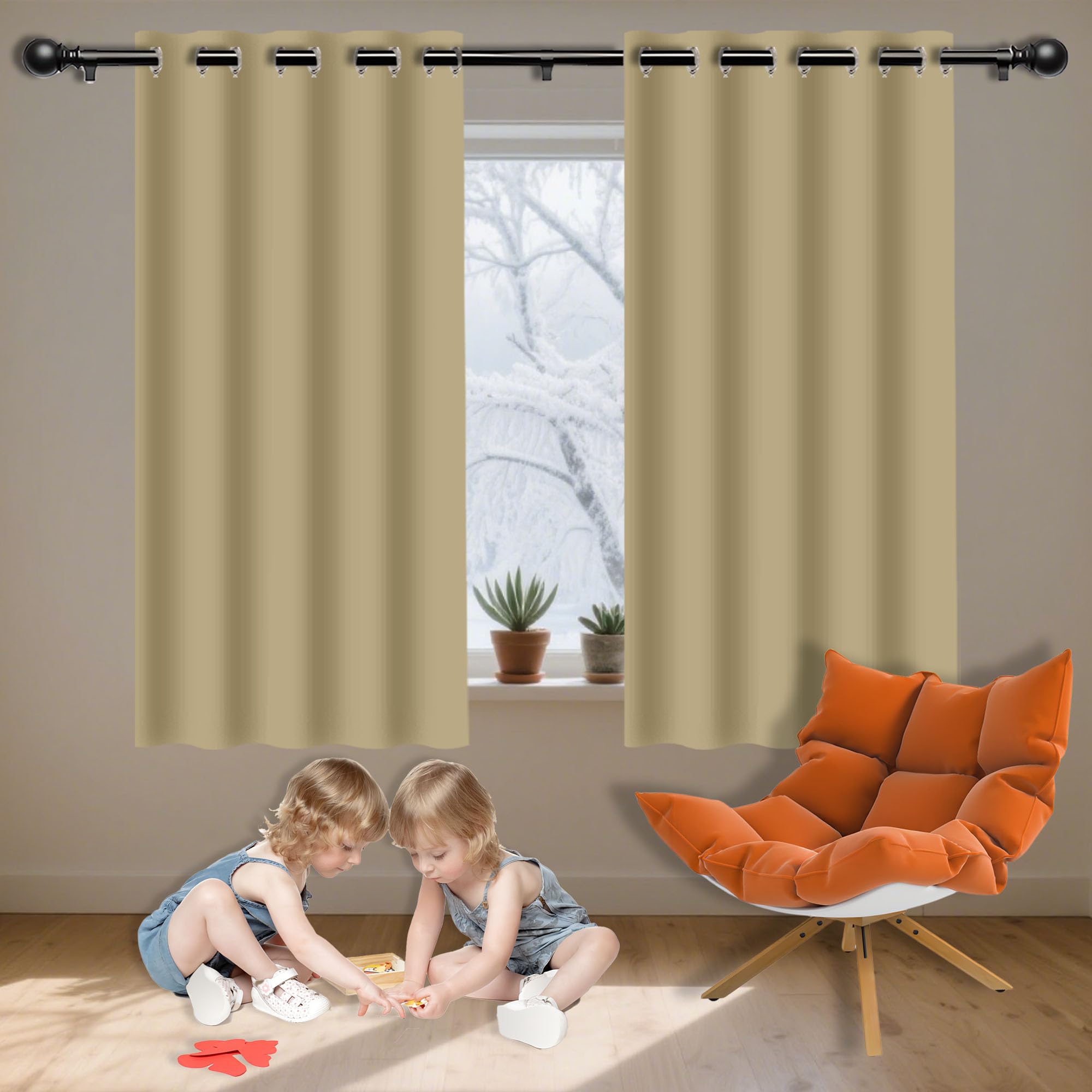 Rideaux occultants isolants 305 x 120 cm pour porte-fenêtre et salon