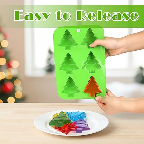 Miniatura 4 de 2 moldes de silicona para árbol de Navidad, moldes de chocolate de Navidad, molde antiadherente para hornear para bricolaje, chocolate, caramelo,