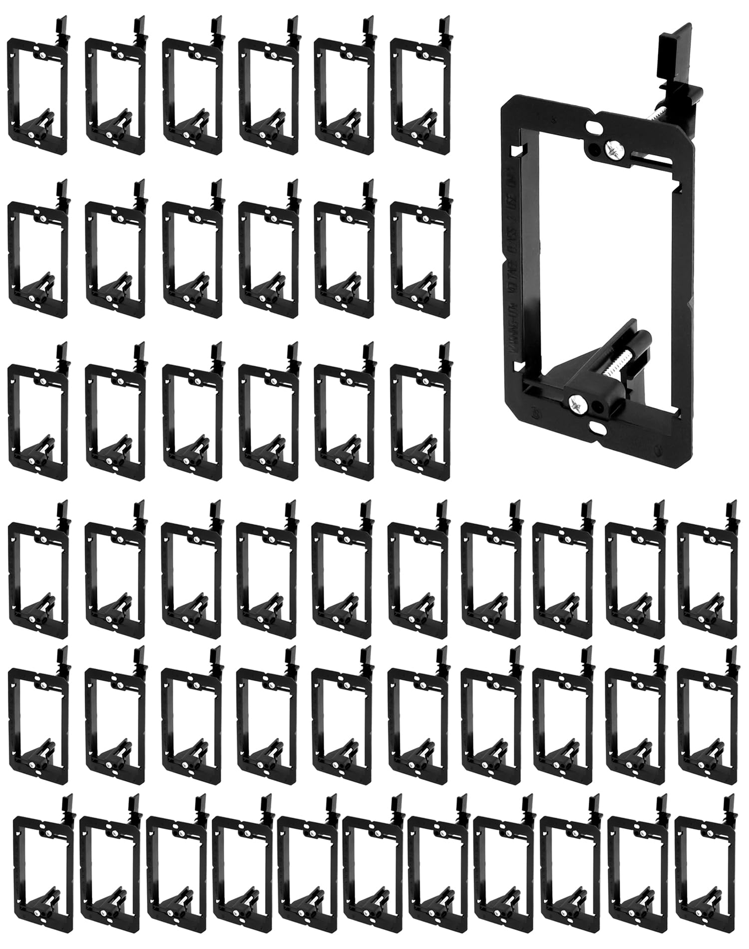 QWORK Low Voltage Mounting Bracket, 50 Pack 1 Gang Single Gang Drywall Mounting Wall Plate Bracket for Telephone Wires, Network Cables — Amazon image 7