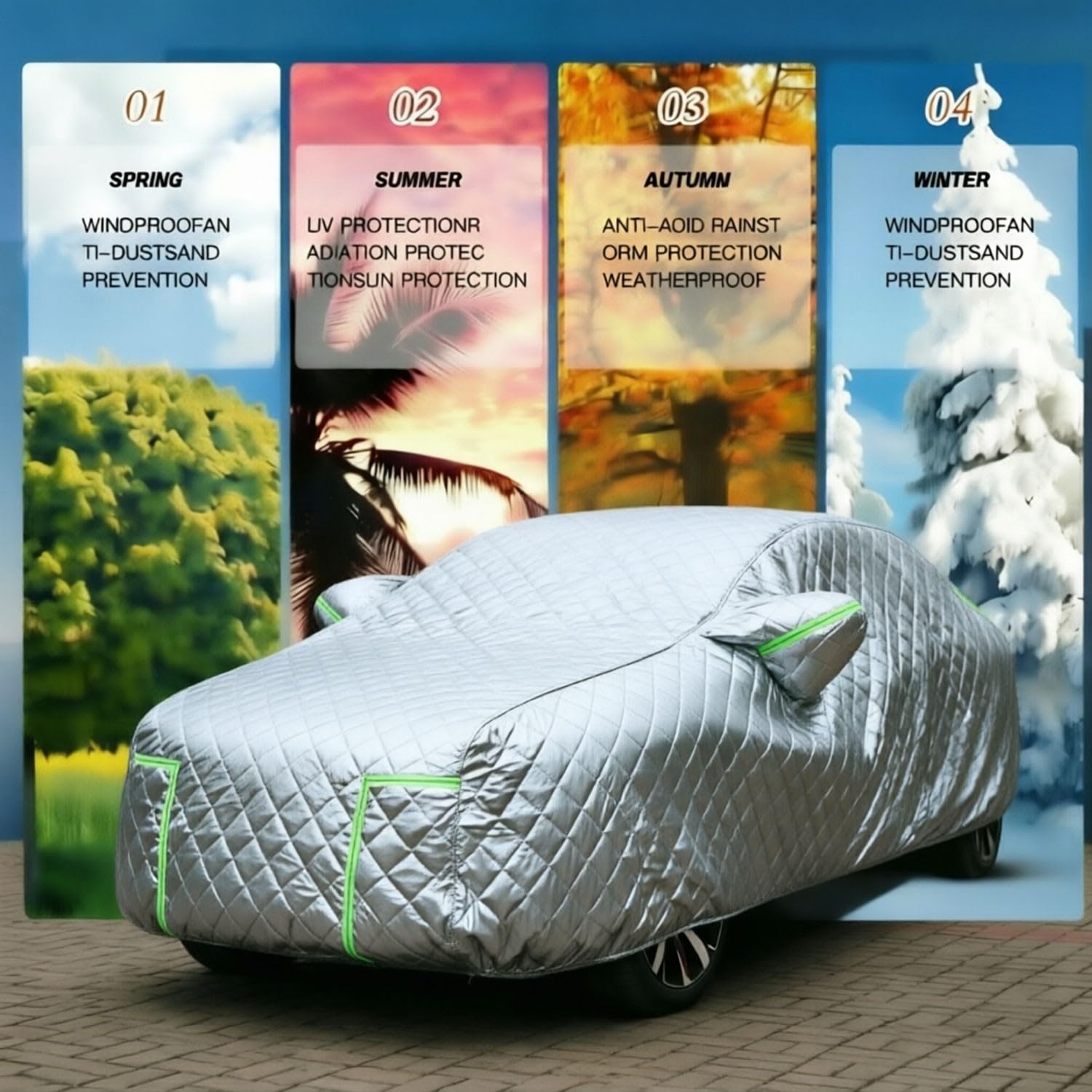 Bâche de Voiture Anti-grêle pour Audi Q3, Imperméable, Résistant aux UV, Housse de Protection Voiture Exterieur pour Toutes Les Saisons