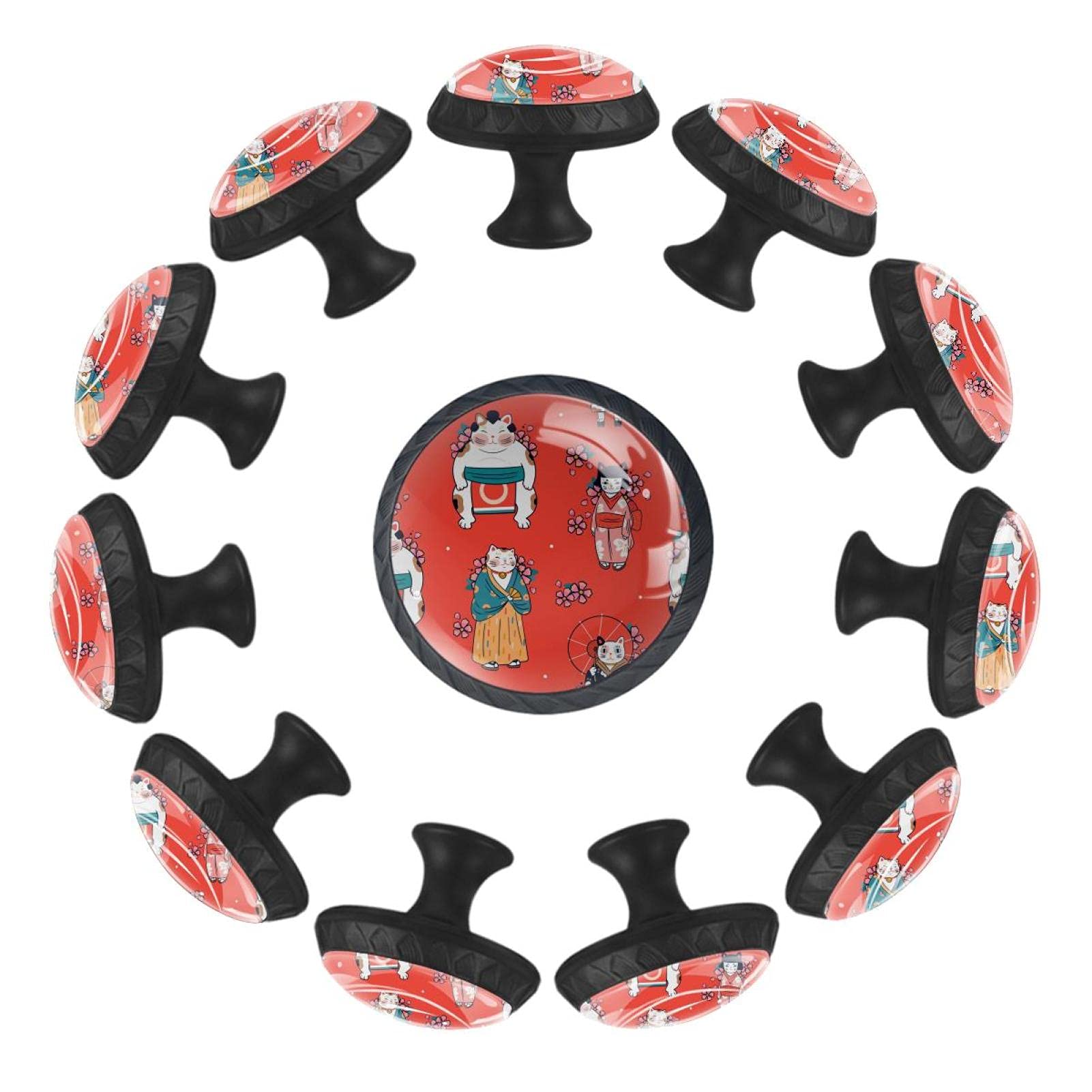Bouton de tiroir chat lot de 12 poignées rondes pour une décoration de crèche poétique