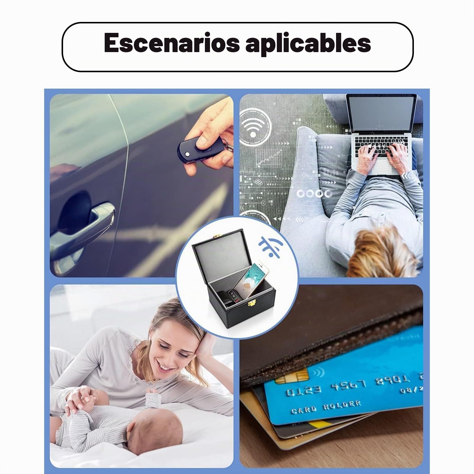 Jaula De Faraday Caja Faraday, Para Llaves De Coche, Teléfonos Y Tabletas, Caja EMP De Bloqueo De Señal RFID, Bloqueador De Señal WiFi Y GPS (Size : 19cmx12cmx9cm)