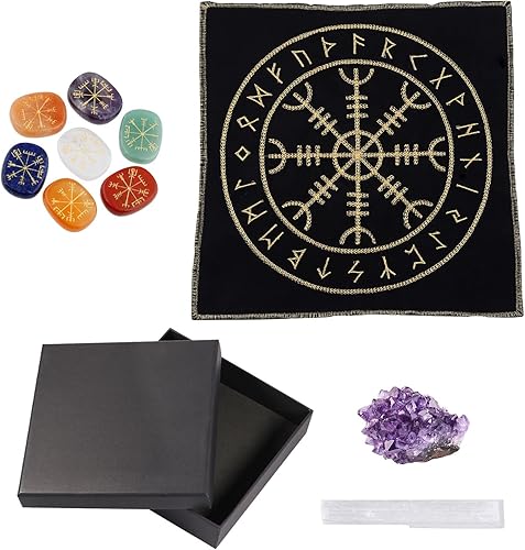 Miniatura 7 de Rockcloud Kit de meditación de tótem de piedra curativa para principiantes, adivinación, suministros de altar wicca, decoración del hogar, amatista