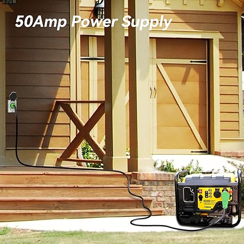 Miniatura 7 de RVMATE Cable de extensión de alimentación con cerradura para RVgenerador de 50 amperios y 25 pies, mango de fácil enchufe, 14-50P a SS 2-50R con