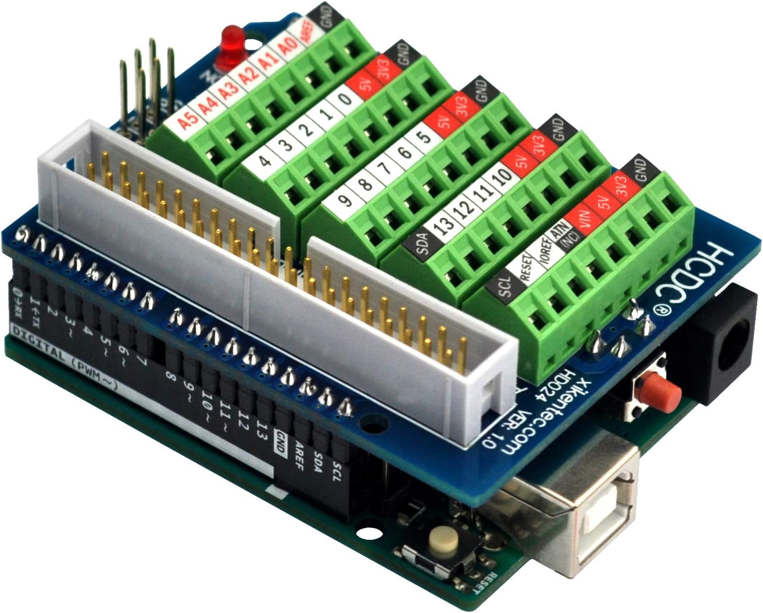 HCDC Screw Terminal Block Breakout Shield Module for Arduino UNO R3