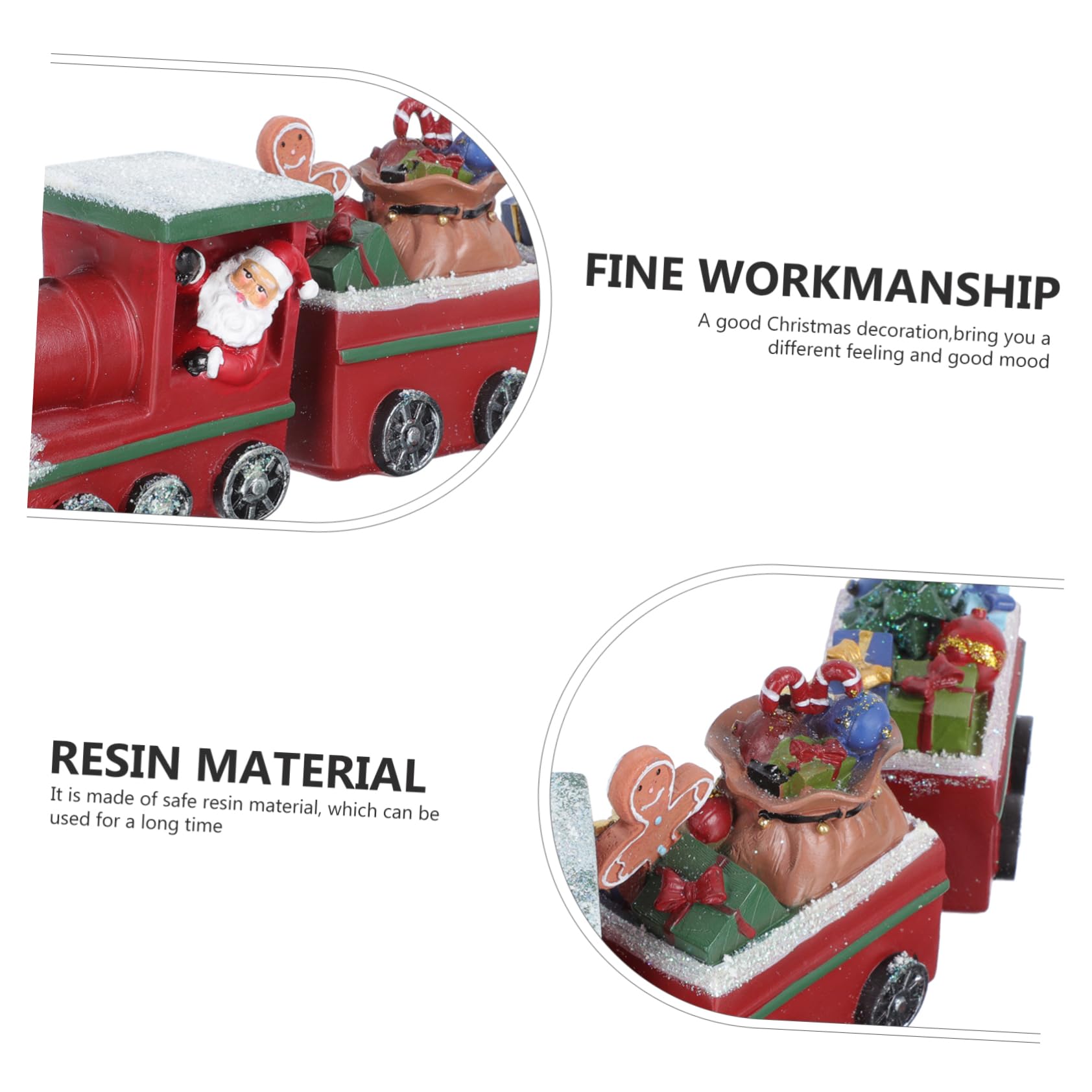NOLITOY 1 Pc Decoración Navideña Adorno De Coche De Navidad Estatua De Tren De Navidad Decoración De Tren De Vacaciones Tren Festivo Mini Tren Sombrero De Copa Niño Pequeño Familiar Resina