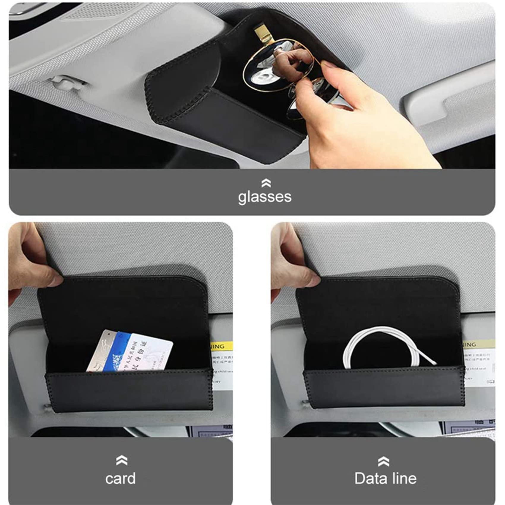 Portaocchiali Auto,Porta Occhiali da Auto Clip Universale,Supporto Per
