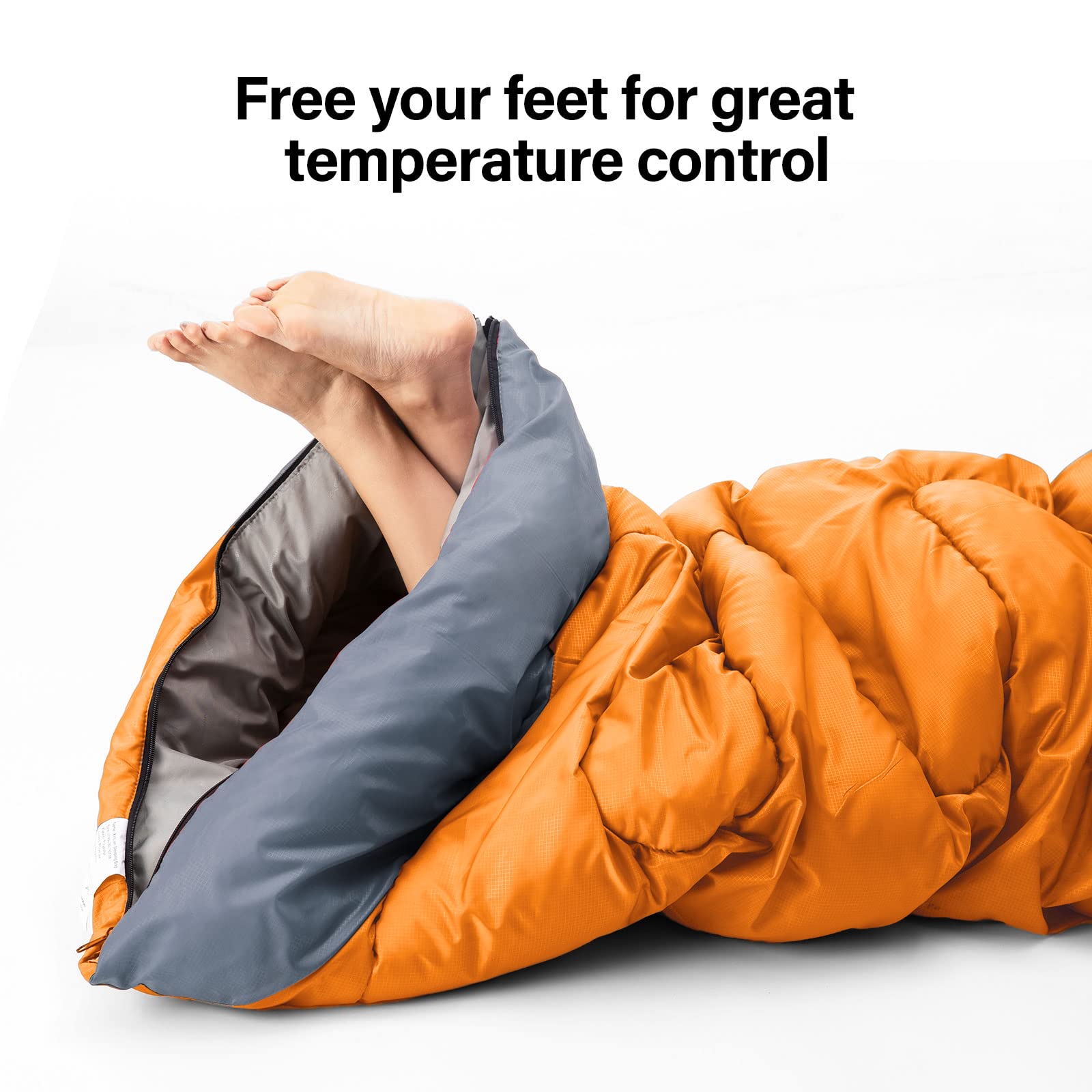 BISINNA Saco de Dormir con Almohada - 4 Estaciones, Ligero, Impermeable, cálido, Saco de Dormir con un Saco de compresión para Adultos, Camping