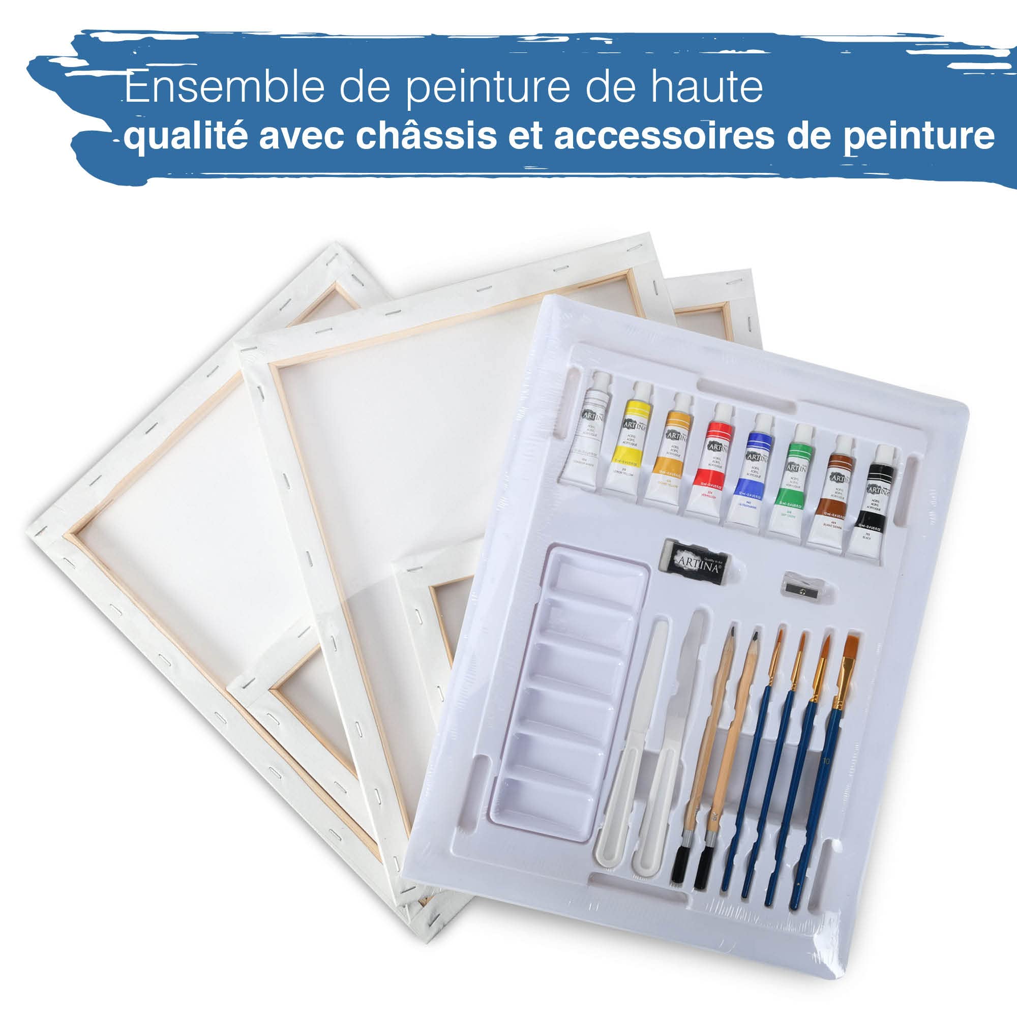 Artina kit peinture acrylique 25 pièces avec chevalet bois FSC® enfant Noël