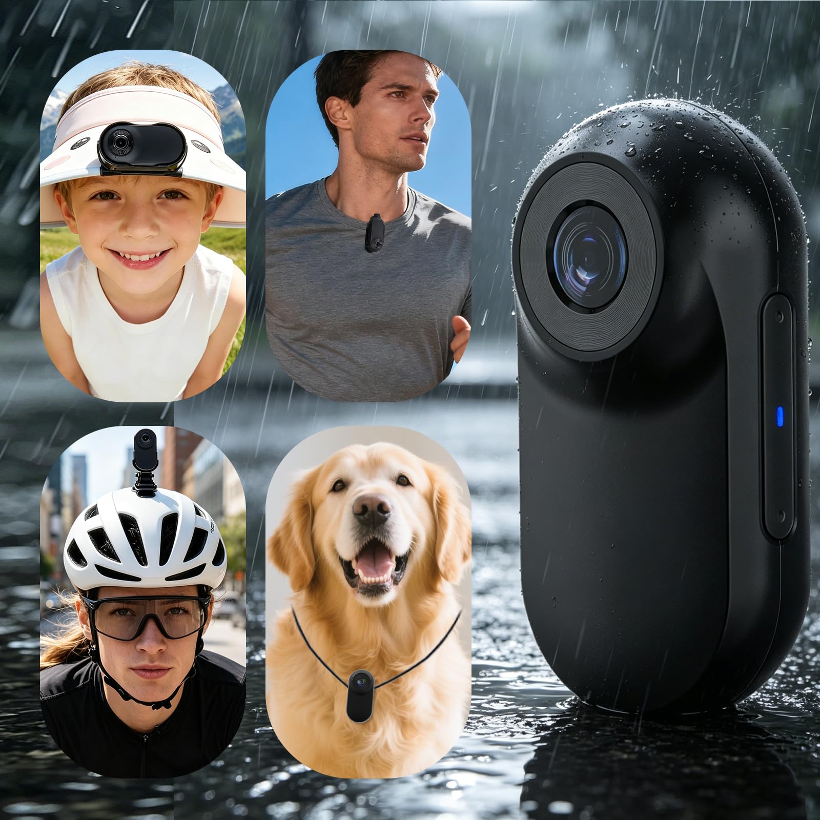 Mini caméra corporelle portable FHD 1080p de taille du pouce, étanche avec fixation magnétique, enregistrement POV mains libres, montable n'importe où pour la sécurité, le travail, les voyages