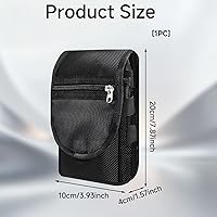 Vista 6 de Funda multiusos para cinturón de teléfono, funda doble para teléfono con clip para cinturón, soporte táctico para teléfono celular para hombres