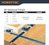 Vista 9 de POWERTEC 71121V Kit de perilla de pista en T con perillas roscadas y pernos de riel en T de 5/16"-18, juego de 16 piezas, accesorios de riel en T