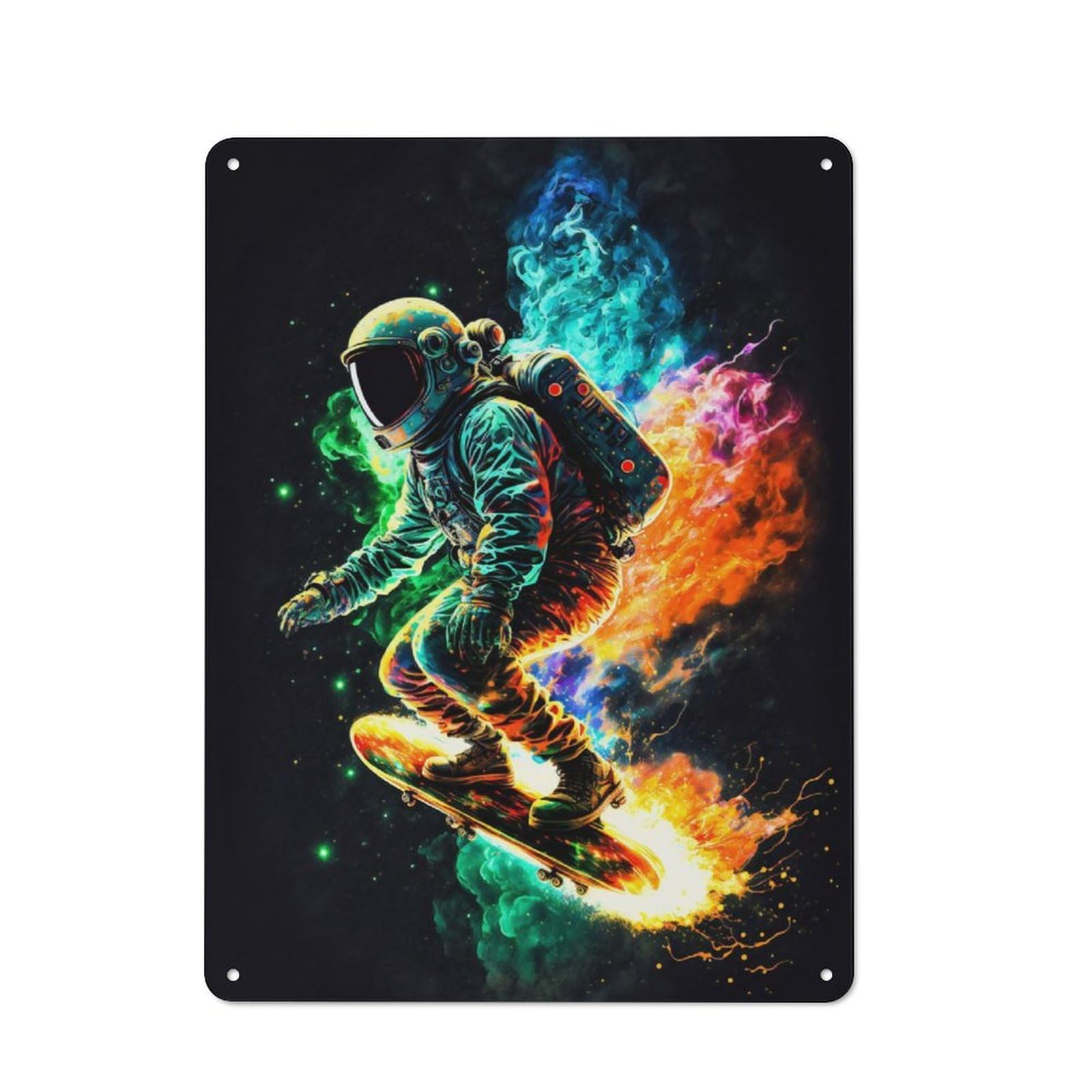 Metal Wall Sign 40x30cm Featuring Astro on Fire 2 for Workshop Wall, Suited to Metal Sign Collectors