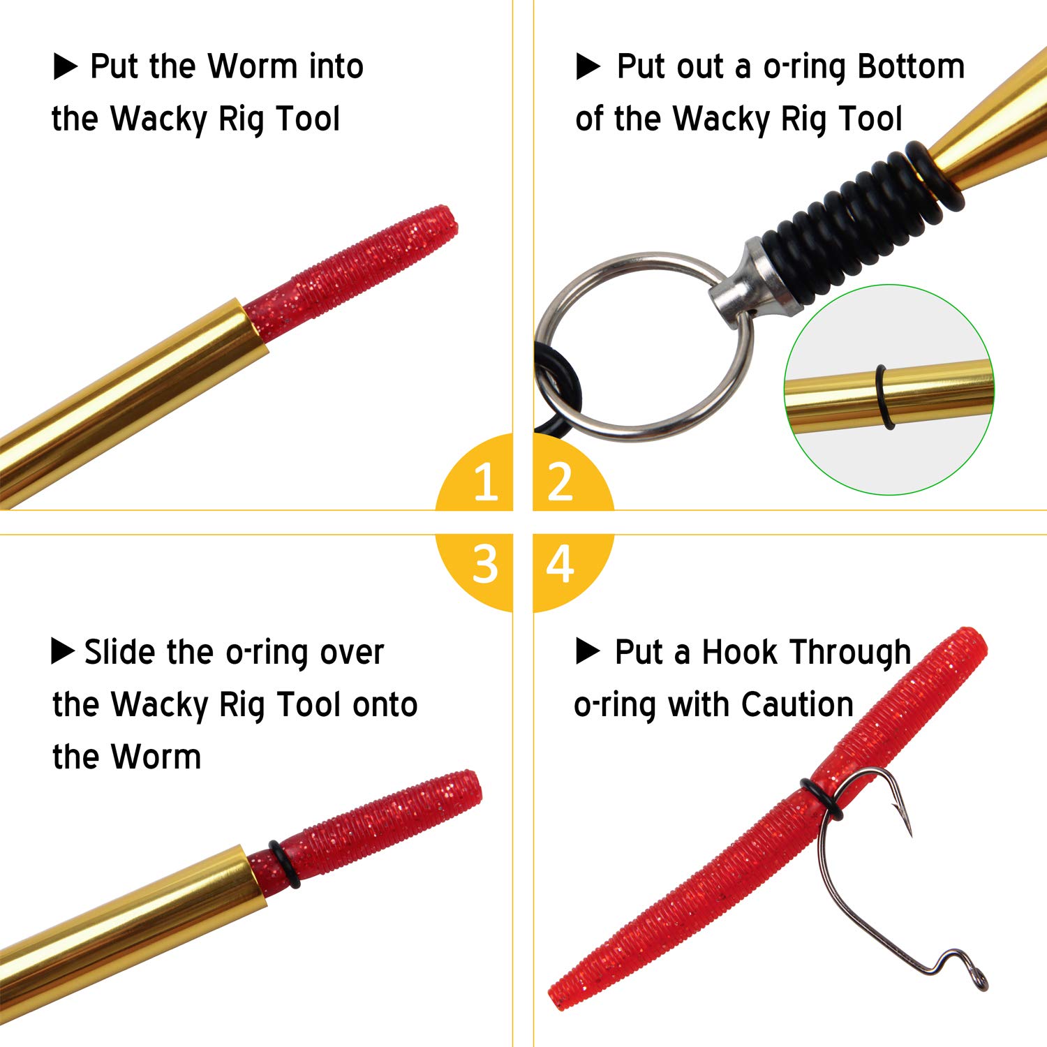 Wacky Rig Tool Worm O-Rings Fishing Rigging Kits For Soft