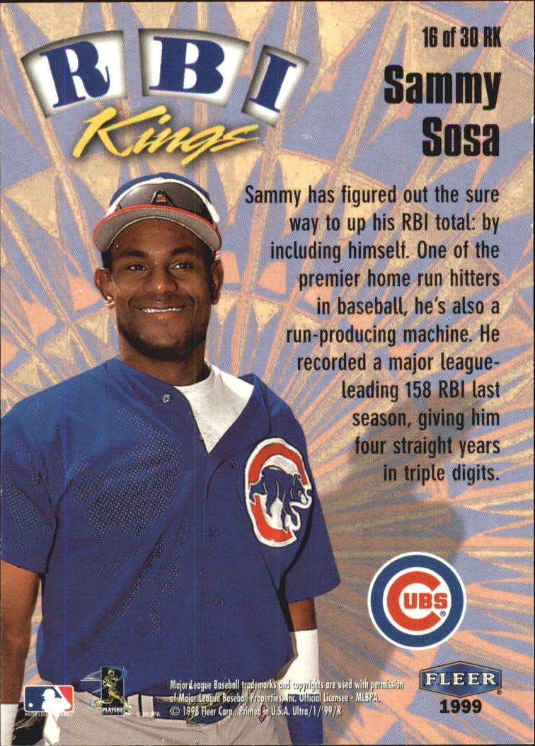 Amazon.com: 1999 Fleer Ultra RBI Kings Baseball Card #16 Sammy