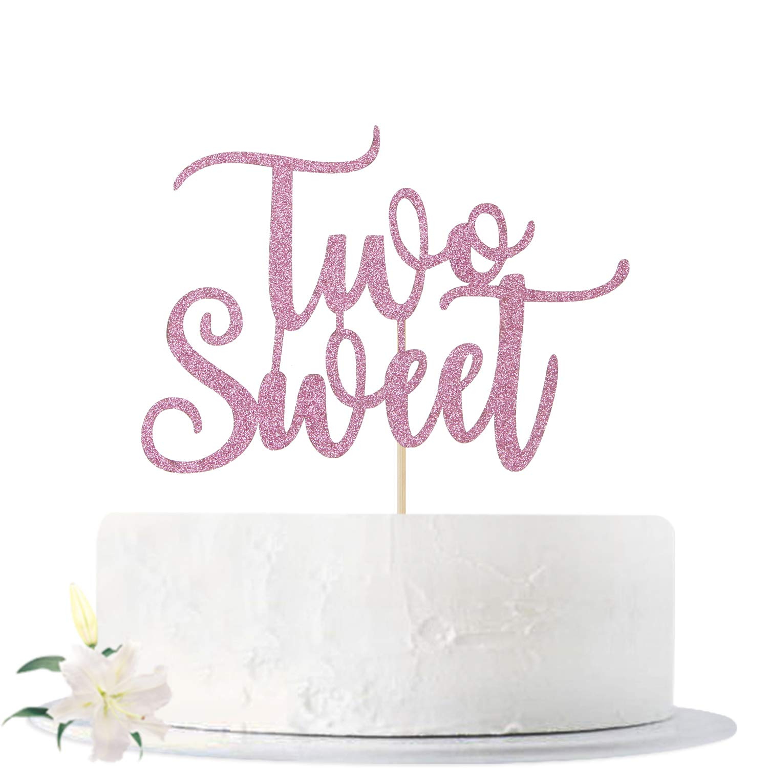 Buy Pink Glitter Two Sweet Cake Topper For Cute Baby Girl And Boy 2nd Buy Pink Glitter Two Sweet Cake Topper For Cute Baby Girl And Boy 2nd