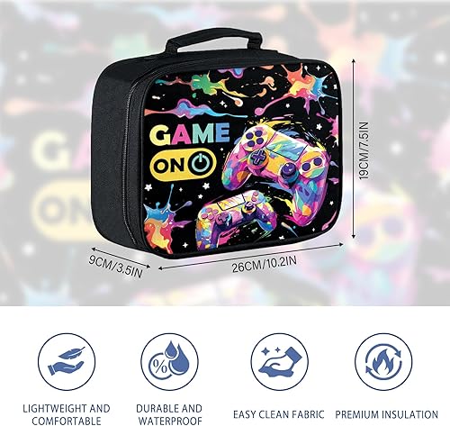 Miniatura 2 de Lonchera para niños, lonchera aislada para niños, adolescentes, niños y niñas, con bolsillo con cremallera, bolsa de almuerzo reutilizable portátil