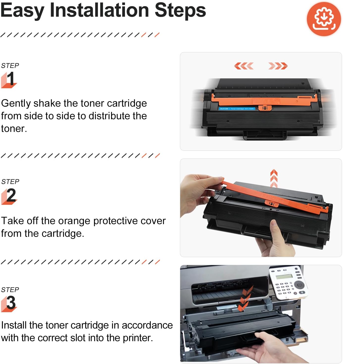 v4ink Compatible B1260dn B1265dfw Toner Cartridge Replacement for Dell 331-7328 B1260 B1265 RWXNT DRYXV G9W85 B126X Work with B1260dn B1260dnf B1265dnf B1265dfw Printer, 2-Pack