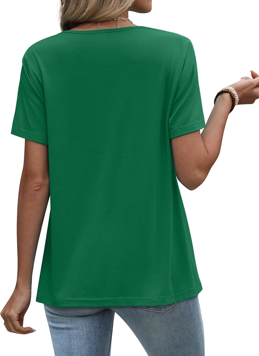 WIHOLL Womens Tops Short Sleeve Lace Shirts Summer Spring Tops Boho Trendy Beach Vacation Clothes Loose Fit - Image 5