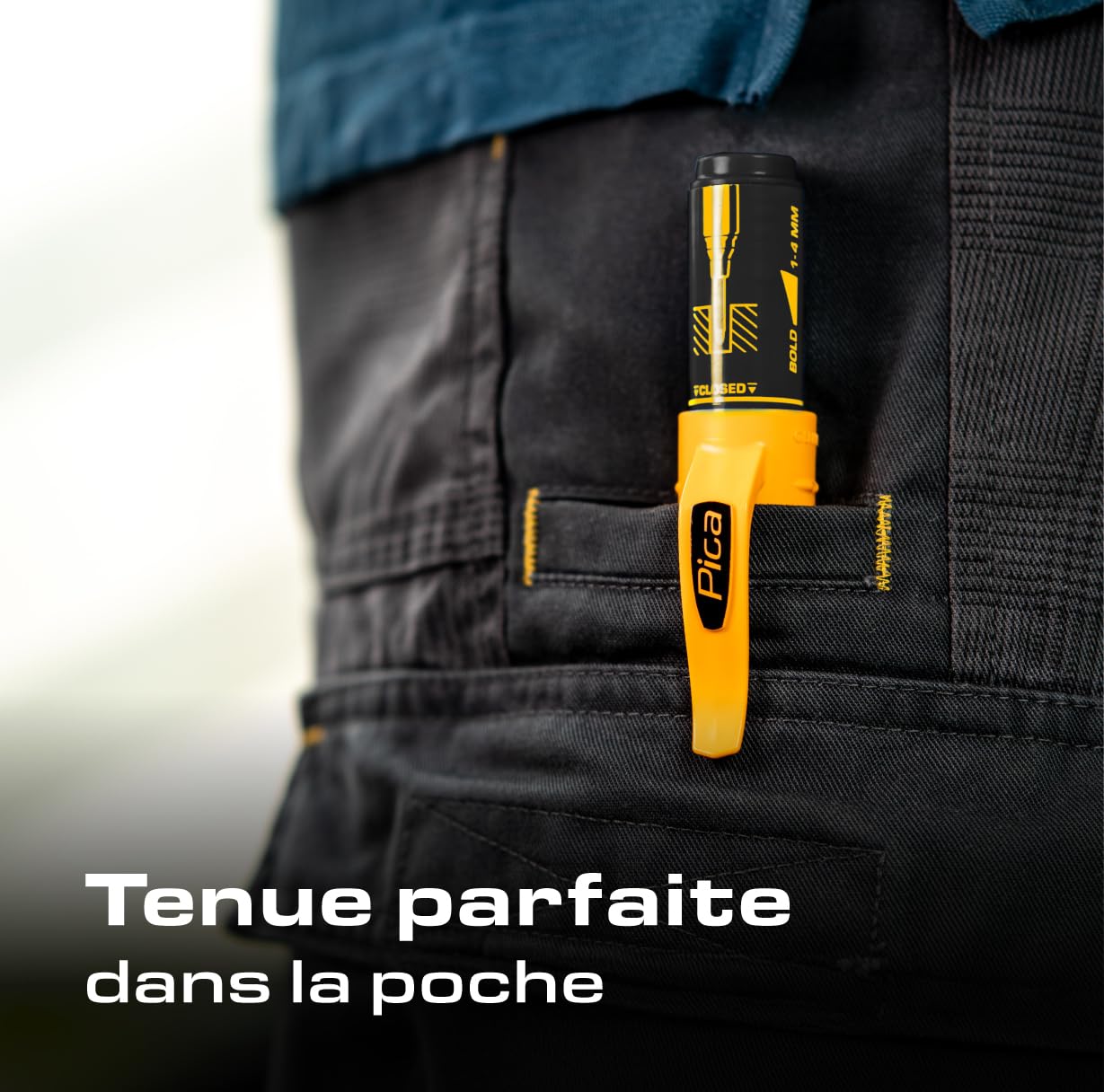 Pica Allround‑Set | Set professionnel de marquage avec Pica Dry 3030, Fine Dry 7070 et Pica Big Ink noir | Marqueur de trous profonds | Pour artisans et bricoleurs
