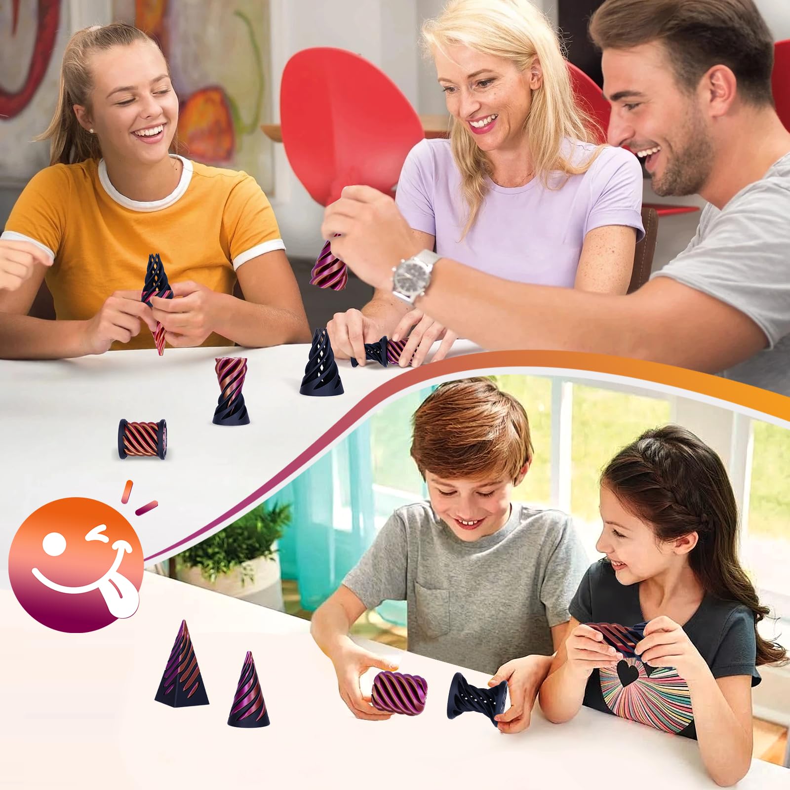 Amazon.co.jp: Gencokok 3ピース 不可能なピラミッドパススルー彫刻