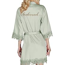 Bride Robe Womens Kimonos Bridesmaid Robes Wedding Party Morning Bridal Robes Satin Robe Silk Robes Lace Robe Dressing Gown