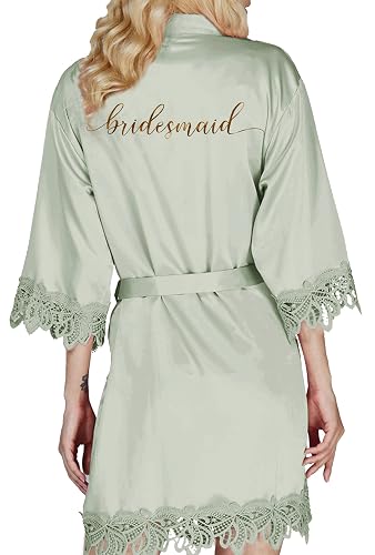Bride Robe Womens Kimonos Bridesmaid Robes Wedding Party Morning Bridal