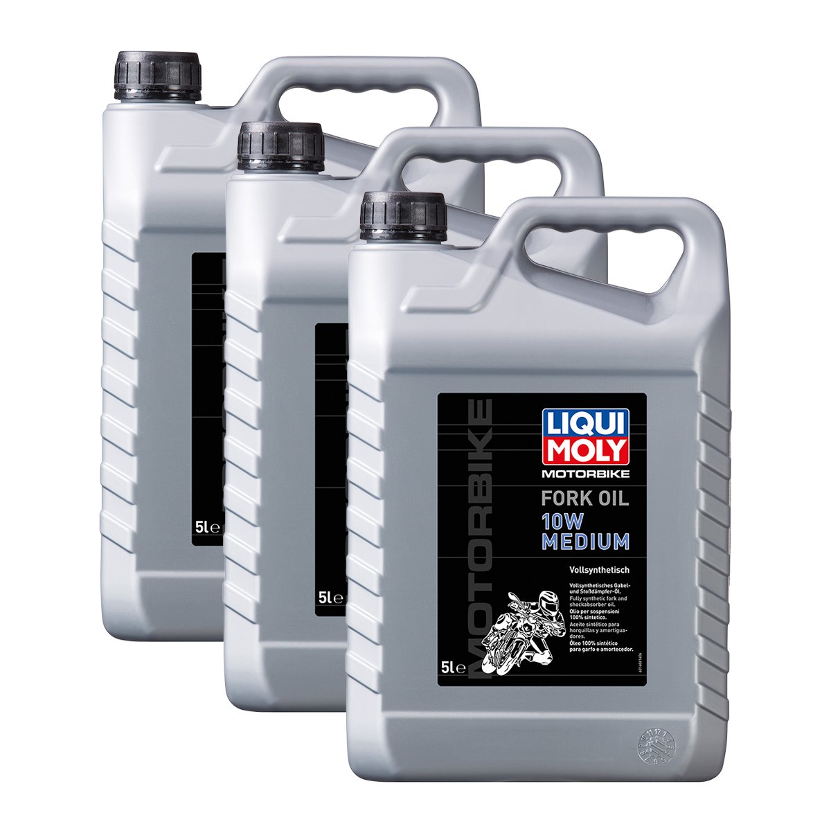 3 x Liqui Moly 1606 Motor Bike Fork Oil 10 W Medium motocicleta de horquilla (5L