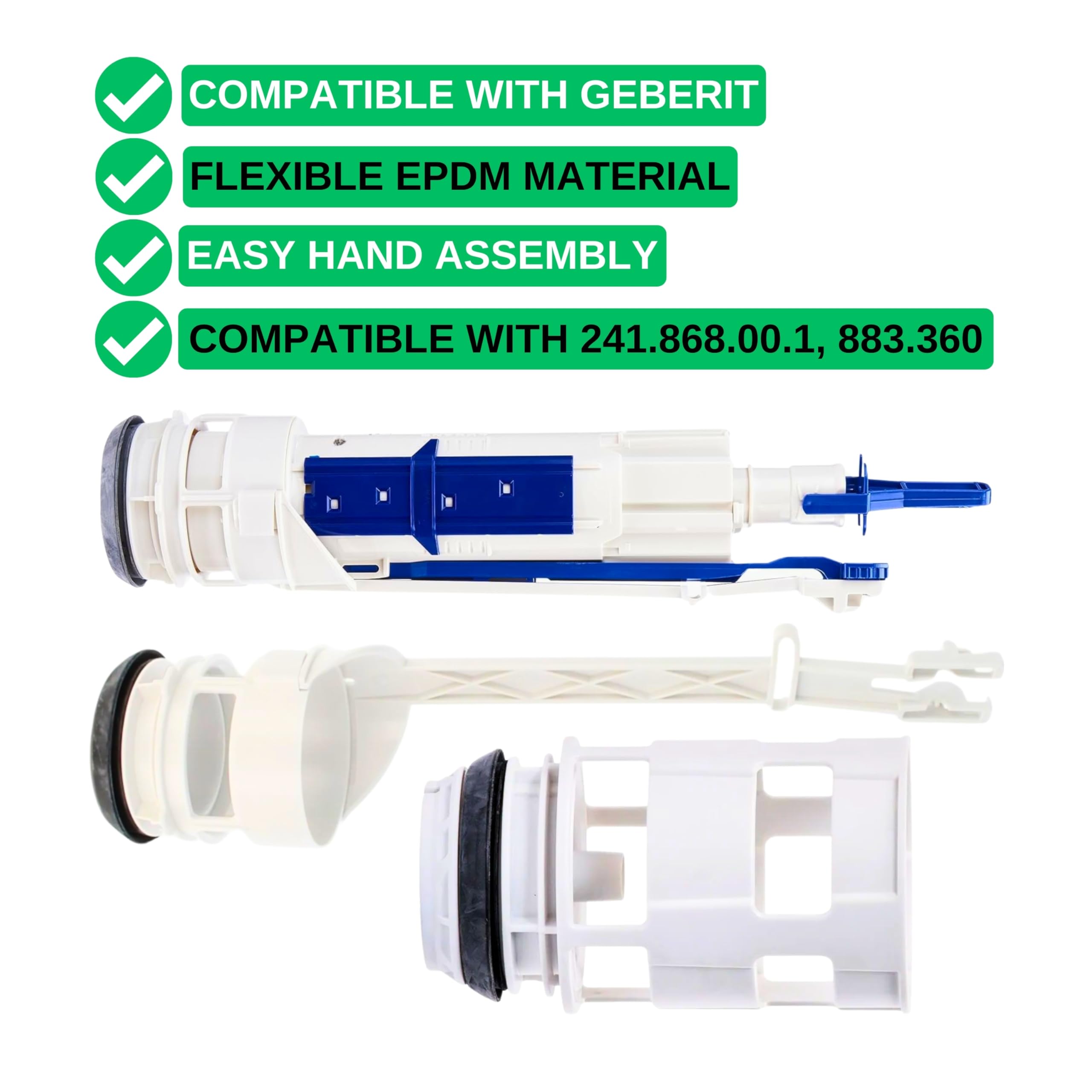 Basin seal, 2 pieces, 67 x 53 x 10 mm, replacement for 241.868.00.1, 883.360, compatible with GEBERIT basin 241.859.00.1 - Image 2