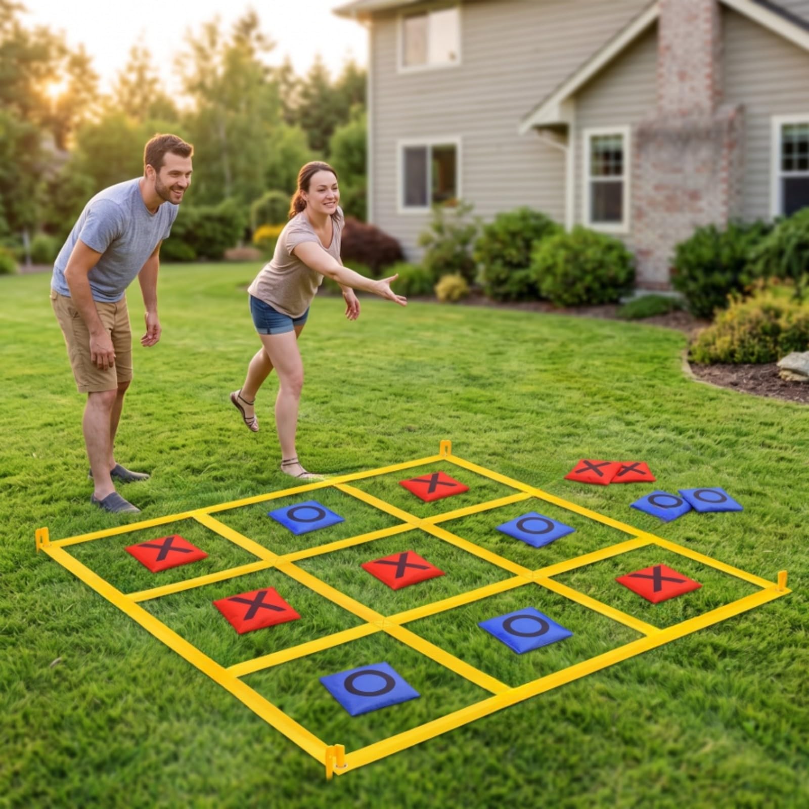 Baoblaze Gioco Del con Sacchetti | Leggero, Pieghevole, Gioco da Lancio con Sacchetti, per Spiaggia, Feste All'aperto, Famiglie, Bambini