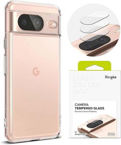Ringke Fusion - Funda compatible con Google Pixel 8 [transparente mate] + cristal de cámara compatible con Google Pixel 8