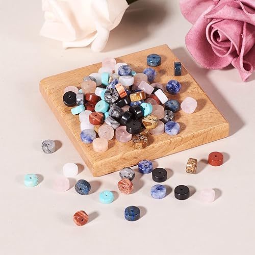 Miniatura 5 de Cuentas Heishi de piedras preciosas naturales de 0.236 pulgadas, 300 unidades de disco de moneda redonda plana para curación de chakras, cuentas