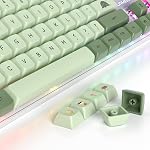 Owpkeenthy Full Size Green Mechanical Gaming Keyboard with Number Pad, Wired 100% Office NKRO Keyboard RGB Backlit 104 Keys with Red Switch for PC Gamer (104 Matcha)