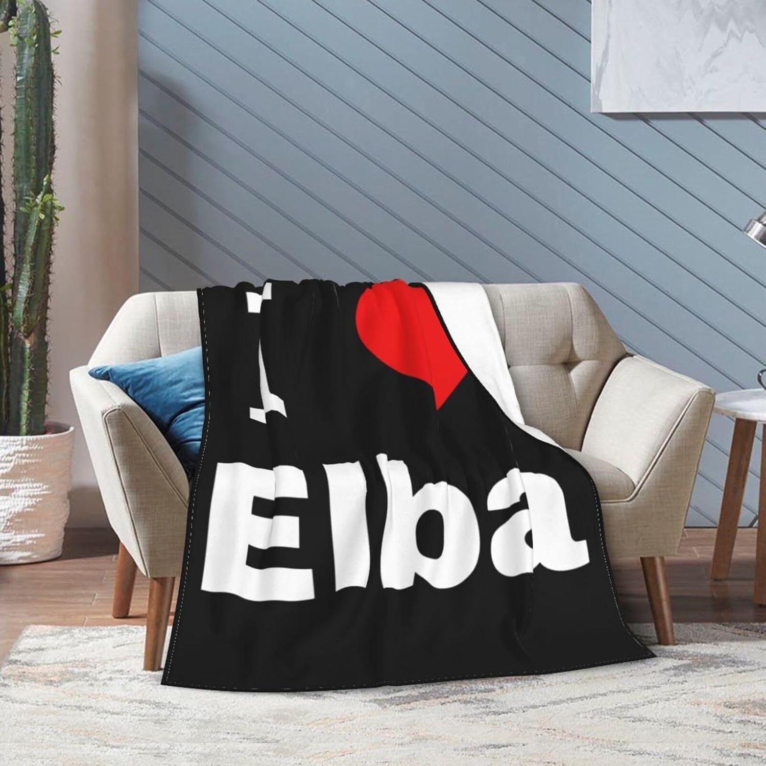 I Love Elba Throw Blanket for Couch Bed Sofa Super Soft Cozy Throw Blanket 80"x60" Blankets
