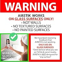 Vista 2 de Soporte AIRSTIK de Vidrio, Ventana, Espejo para Teléfono Reutilizable Impermeable de Succión Universal para Celular para Baño, Cocina, Ducha