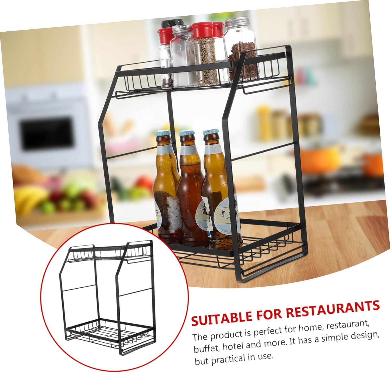 Ciieeo Multipurpose Double Layer Spice Storage Rack Organizer for Kitchen Bathroom and More for Spaces and Easy Access to Seasoning Bottles