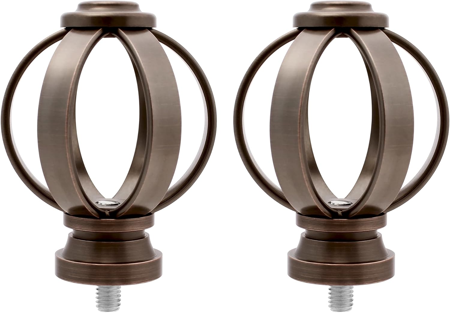 BLASTHOME Luxury Modern Crown Finials – Fits Only Signature Collection Curtain Rods (Rod Not Included) – Premium Quality, Heavy Metal – Set of Two – Brushed Gold Finish