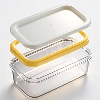 Butter Dish Butter Keeper with Cutter Slicer, Clear Airtight Butter Cutter Slicer For Easy Cutting And Storage, Covered Butter Dish Serving Tray with Butter insert for Home Kitchen